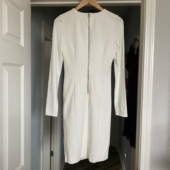 NWT Chris Gramer White Draped Sheath Dress - Picture 3 of 5